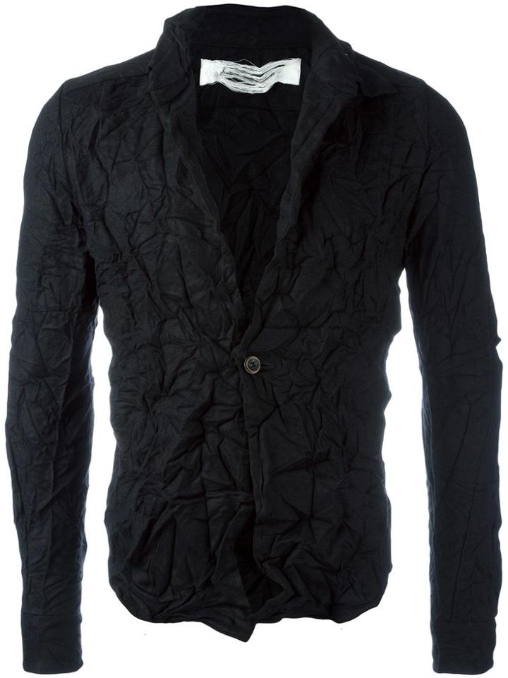 Individual Sentiments Creased Effect Blazer - Black