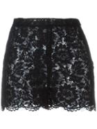 Valentino Heavy Lace Shorts, Women's, Size: 40, Black, Silk/cotton/nylon/viscose
