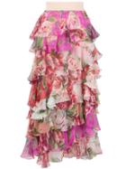 Dolce & Gabbana Floral-print Ruffled Skirt - Pink & Purple