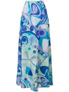 Emilio Pucci Printed Fold-over Maxi Skirt - Multicolour
