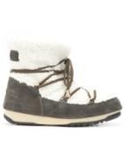 Yves Salomon Shearling Moon Boots - White