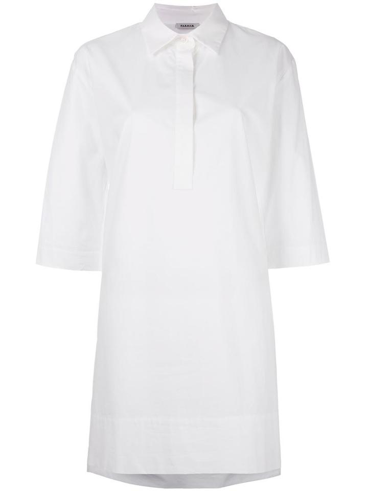 P.a.r.o.s.h. Short Sleeved Shirt Dress, Women's, Size: Large, White, Cotton