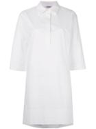 P.a.r.o.s.h. Short Sleeved Shirt Dress, Women's, Size: Large, White, Cotton