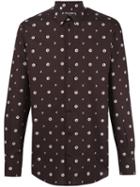 Dolce & Gabbana Bee Print Shirt, Men's, Size: 40, Brown, Cotton