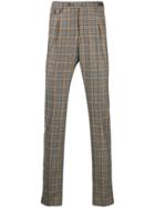 Pt01 Tailored Checked Pattern Trousers - Grey