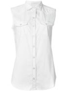 Diesel Sleeveless Denim Shirt, Women's, Size: Small, White, Cotton/polyester