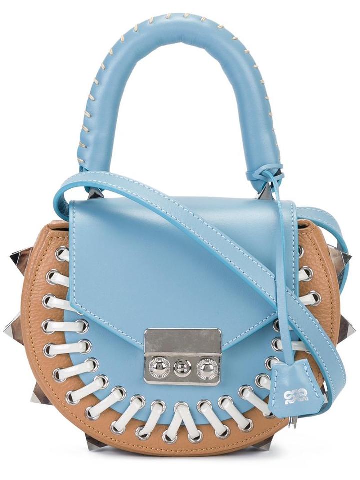 Salar Mini Studded Round Tote, Women's, Blue