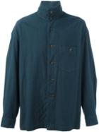 Issey Miyake Vintage Stand Up Collar Shirt, Men's, Size: L, Blue