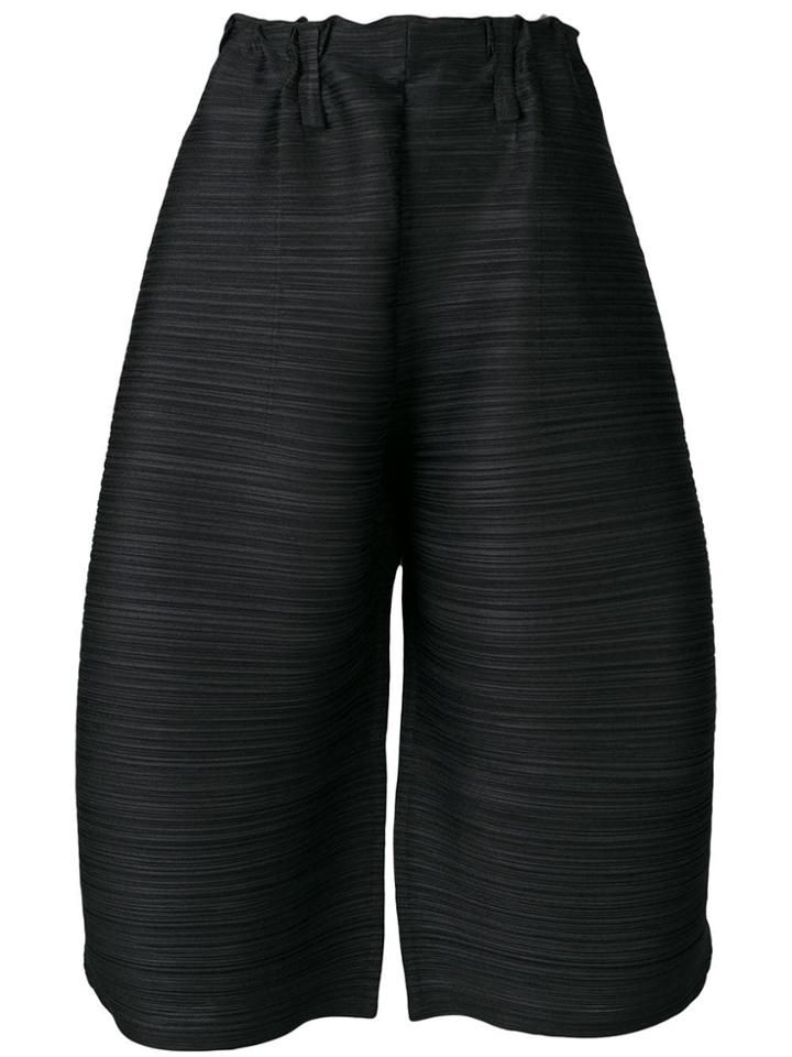 Pleats Please By Issey Miyake Pleated Wide Leg Culottes - Black