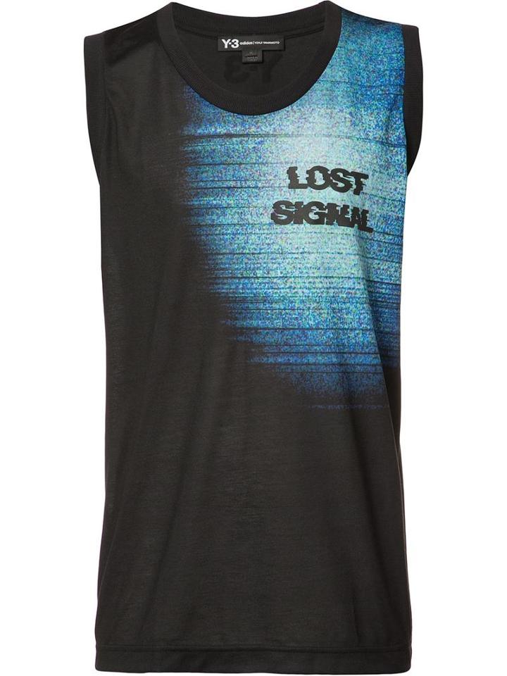 Y-3 Lost Signal Tank, Men's, Size: Large, Blue, Cotton/polyester