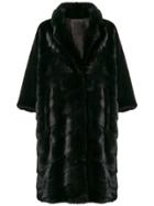 Liska Oversized Midi Coat - Black