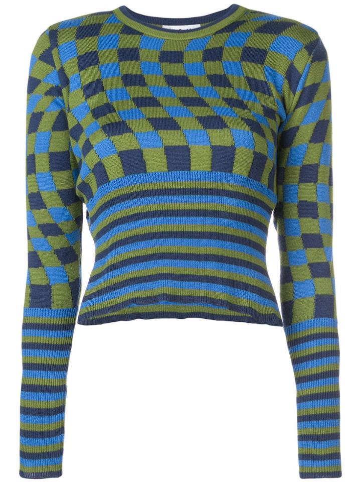 Molly Goddard Checked Fitted Jumper - Green