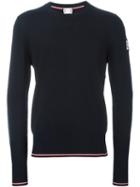 Moncler Gamme Bleu Crew Neck Jumper, Men's, Size: Small, Blue, Cotton/virgin Wool