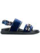 Marni Fussbett Crystal Sandals - Blue