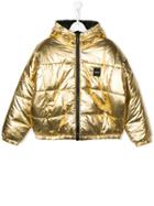 Dkny Kids Metallic Padded Reversible Jacket - Gold