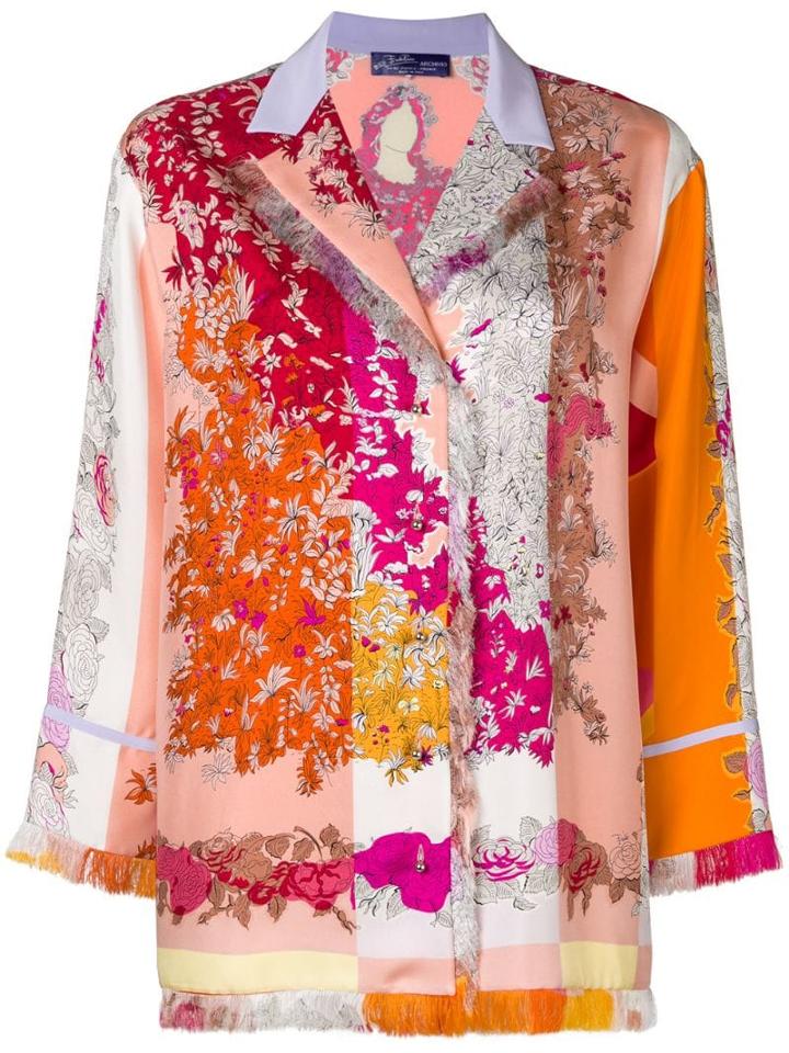 Emilio Pucci Fringed Floral Shirt - Pink
