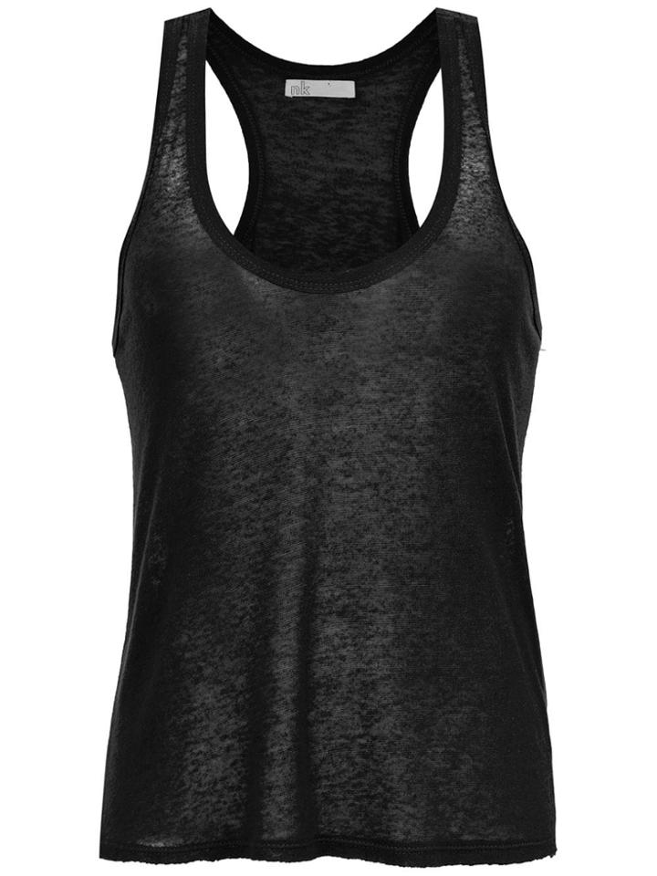 Nk Linen Sleeveless Top - Black