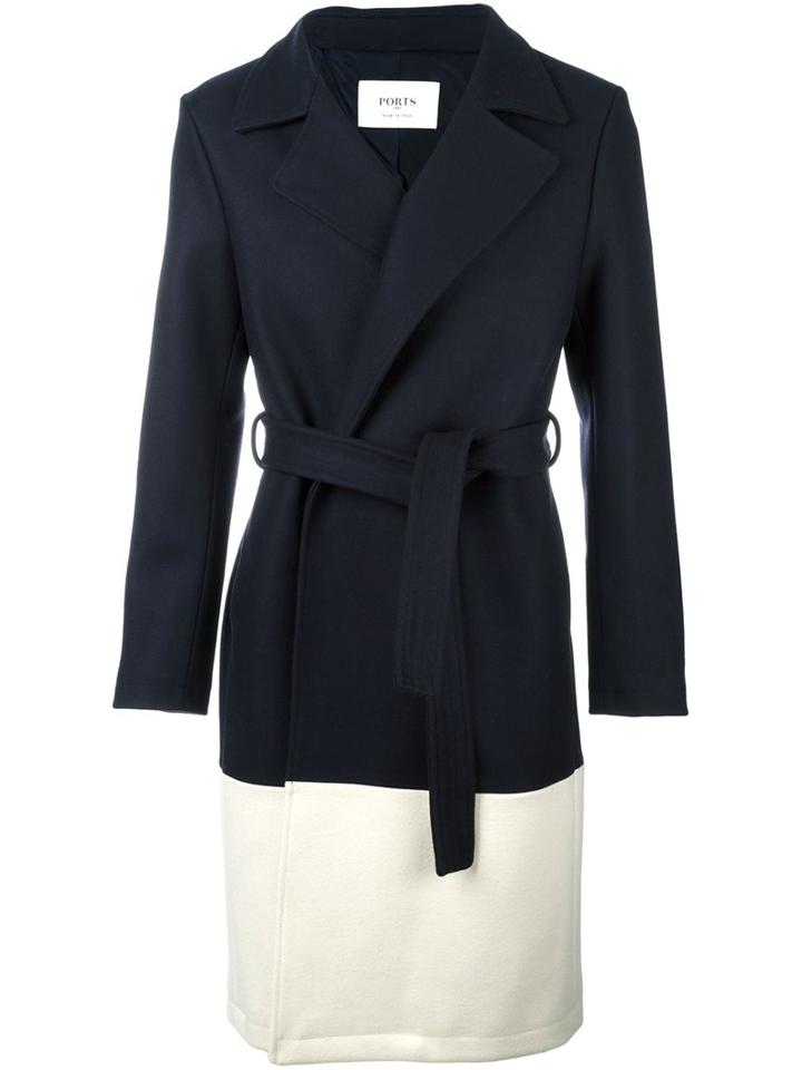 Ports 1961 Belted Colour Block Coat