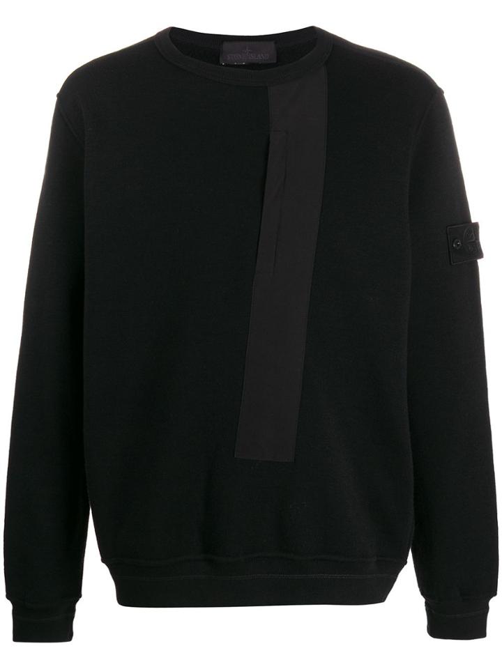 Stone Island Tape Detail Sweatshirt - Black