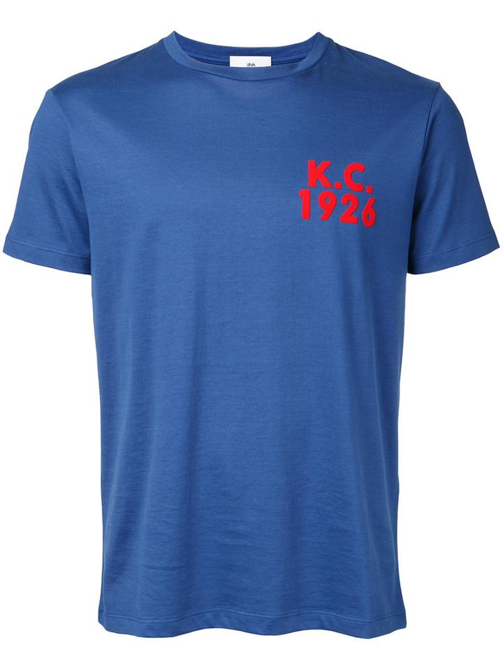 Kent & Curwen Logo Print T-shirt, Men's, Size: Large, Blue, Cotton