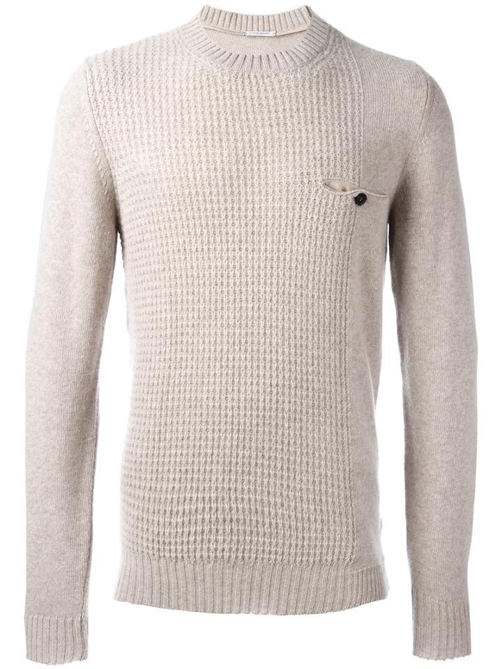 Paolo Pecora Round Neck Jumper, Men's, Size: Small, Nude/neutrals, Virgin Wool/polyamide
