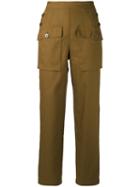 Chloé - Sailor Button Cargo Trousers - Women - Cotton/linen/flax - 38, Brown, Cotton/linen/flax