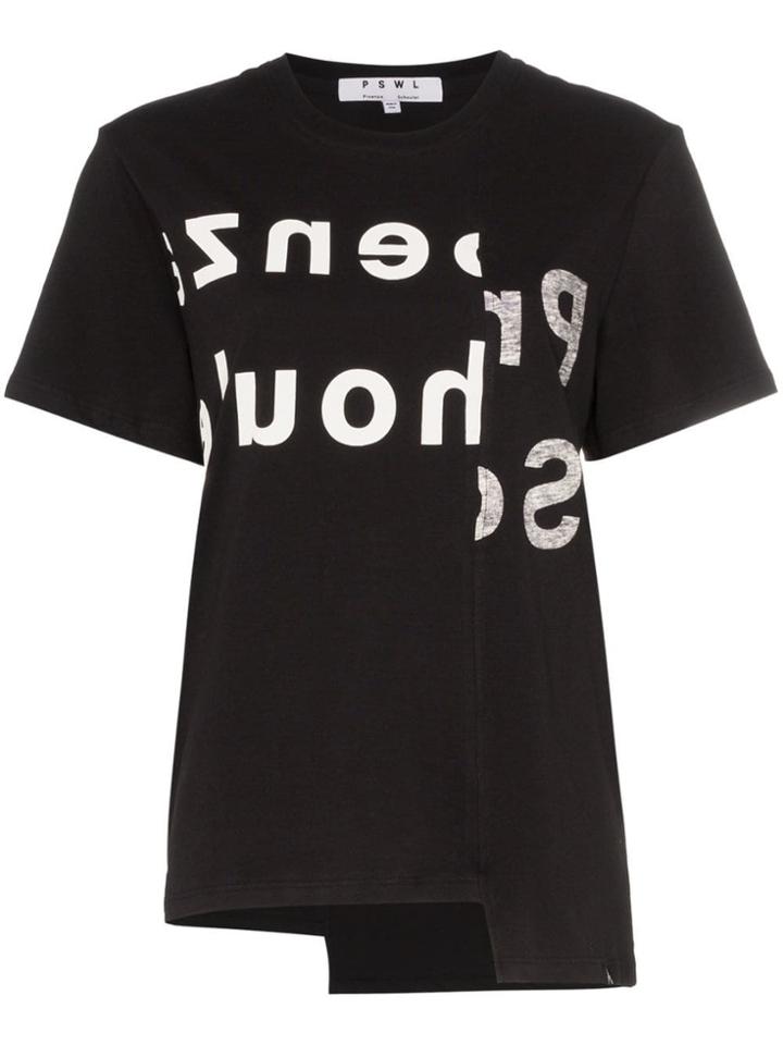 Proenza Schouler Split Logo Print T-shirt - Black