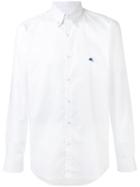 Etro Embroidered Logo Shirt, Men's, Size: 41, White, Cotton