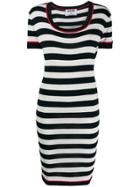 Moschino Pre-owned Striped Fitted Dress - White