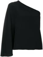 Theory One Shoulder Blouse - Black