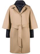 Fay Layered Belted Coat - Neutrals