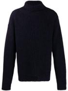Jil Sander Oversized Adjustable Neck Sweater - Blue