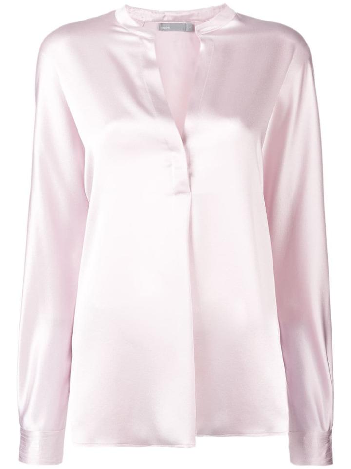 Vince Split Neck Blouse - Pink & Purple