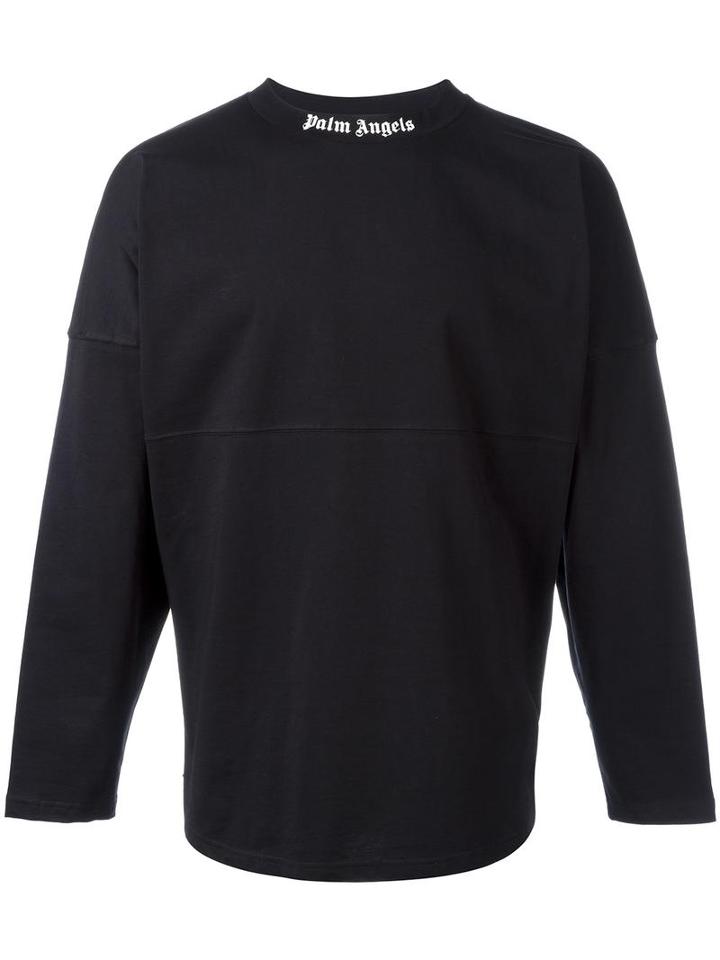 Palm Angels Logo Print Sweatshirt, Men's, Size: Xl, Black, Cotton