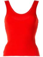 Nobody Denim Luxe Ribbed Tank Top - Red