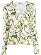 Liu Jo Chain Trimmed Cardigan - White