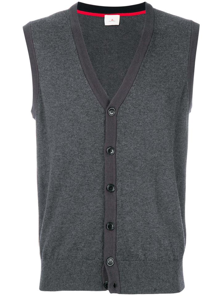 Peuterey V-neck Sleeveless Cardigan - Grey