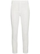 Filles A Papa Crystal Striped High Rise Trousers - White