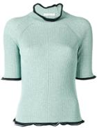 Golden Goose Ribbed Frill-trim Sweater - Green