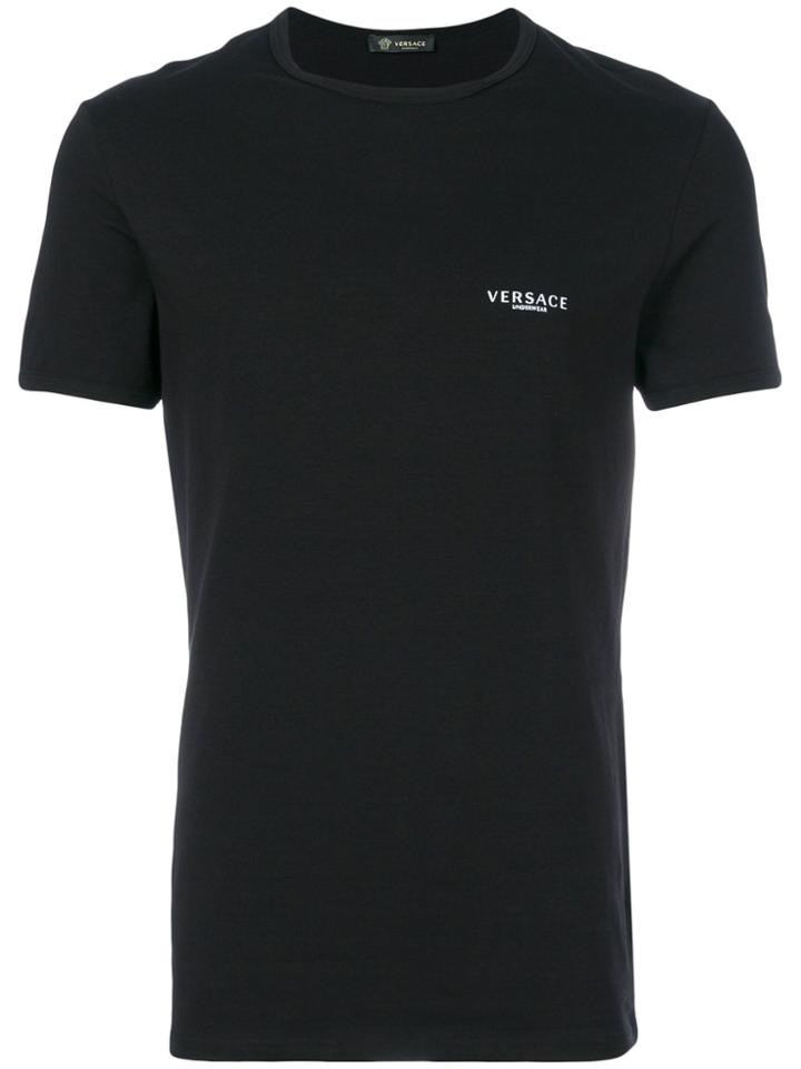 Versace Logo Printed T-shirt - Black