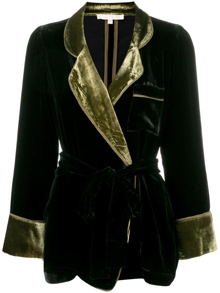 Gold Hawk Velvet Blazer - Black