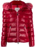 Moncler Down Jacket With Fur Trim - Red