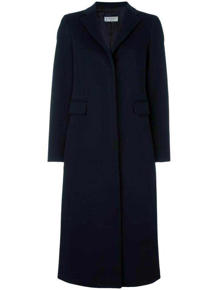 Alberto Biani Single Breasted Coat, Women's, Size: 44, Blue, Acetate/viscose/virgin Wool