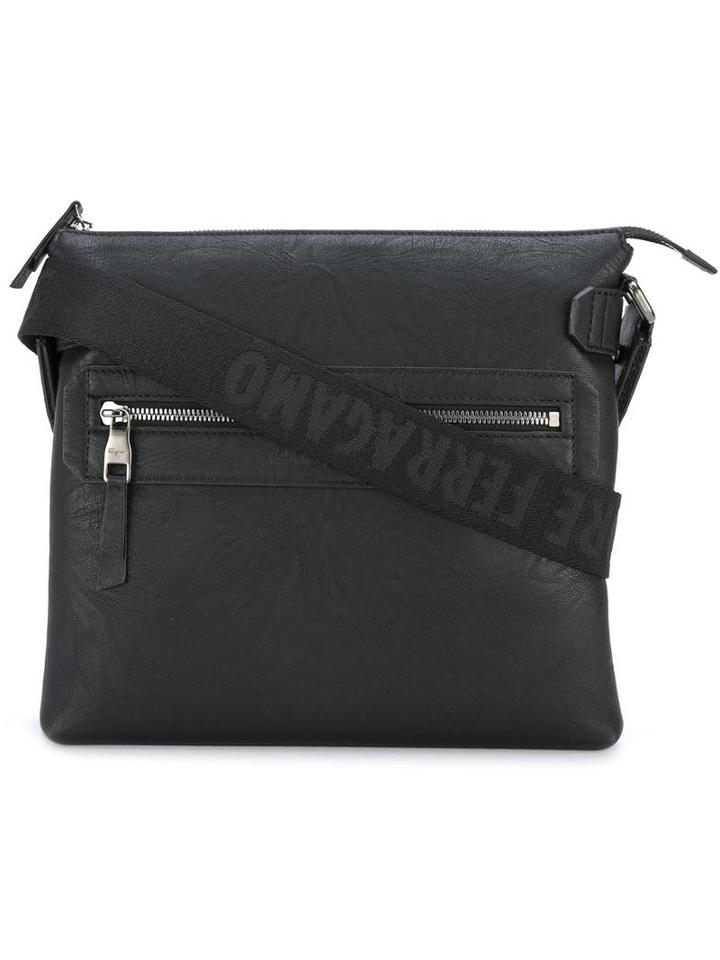 Salvatore Ferragamo 'varenne' Shoulder Bag, Men's, Black, Leather/nylon
