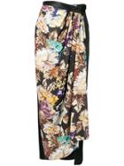 Act N&deg;1 Floral Draped Skirt - Black