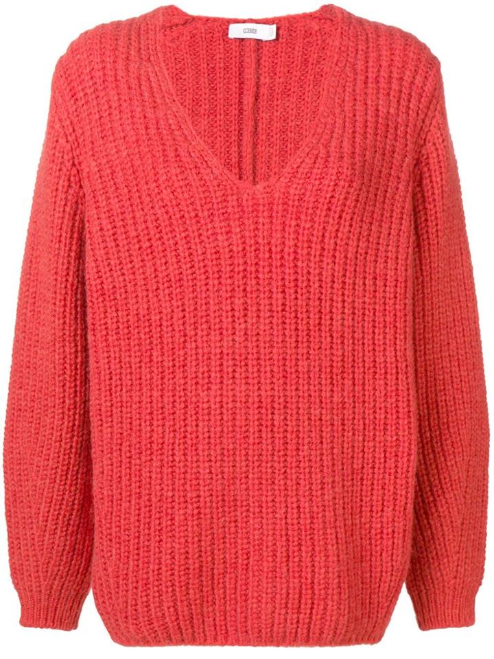 Closed Low Neck Jumper - Yellow & Orange
