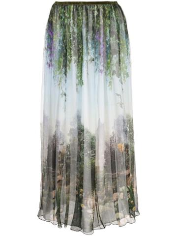 Fete Imperiale Maia Garden Silk Skirt - Blue