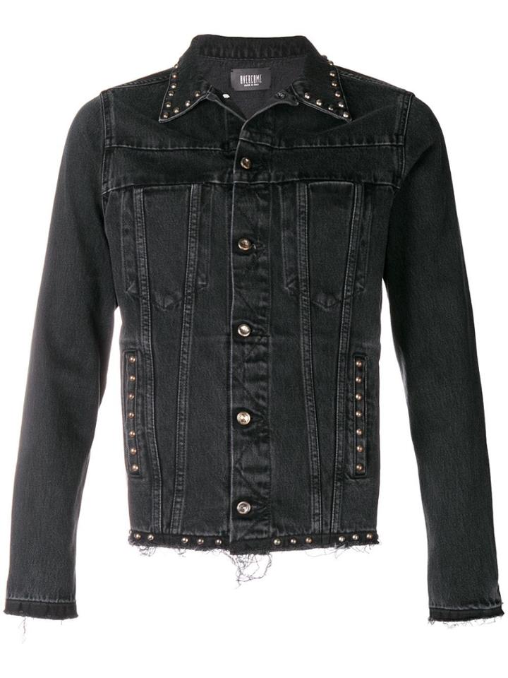 Overcome Studded Collar Denim Jacket - Black
