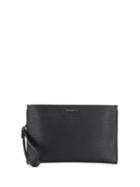 Ermenegildo Zegna Logo Plaque Clutch Bag - Black