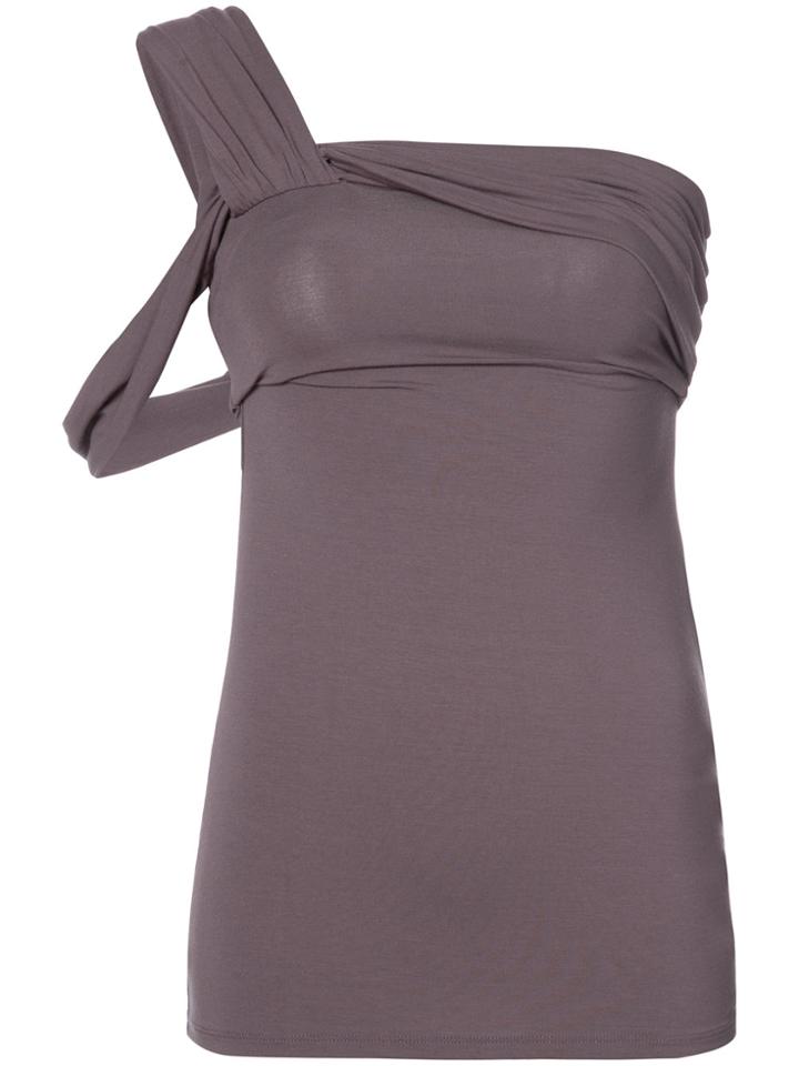 Baja East Asymmetric Bandeau Top - Brown